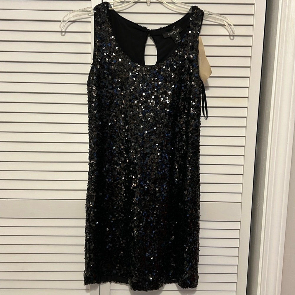 White House Black Market black sequin dress, XS